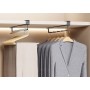 Set 2 suporturi verticale umerașe pentru dulap 30 cm  din oțel carbon, montaj fără găurire, economisire spațiu, negru.