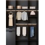 Set 2 suporturi verticale umerașe pentru dulap 30 cm  din oțel carbon, montaj fără găurire, economisire spațiu, negru.