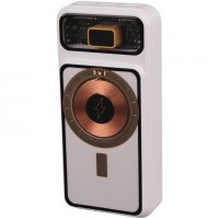 Power bank 20000 mAh cu incarcare rapida, cu 2 iesiri USB incorporate + MagSafe. Alb