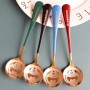 Set 6 buc Lingurite metalice pentru desert, cu personaj desen animat, Doraemon, Negru