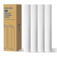 Set 4 role hârtie termică A4 Premium pentru imprimante termice, 210 mm x 30 mm x 8 m, fără BPA, 3 straturi, tipărire fără cerneală.