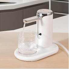 Pompă Electrică pentru Apă, cu Suport de Masă, USB Type-C, Dozare Automată, Alb