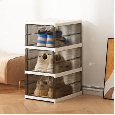 Organizator Pantofi 3 Niveluri, Plastic Alb Transparent , Ventilat, Gri – Depozitare Eficientă pentru Încălțăminte și Accesorii Organizator Pantofi 3 Niveluri, Plastic Alb Transparent , Ventilat, Gri – Depozitare Eficientă pentru Încălțăminte și Accesorii