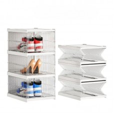 Organizator Pantofi 3 Niveluri, Plastic Alb Transparent , Ventilat, Gri – Depozitare Eficientă pentru Încălțăminte și Accesorii Organizator Pantofi 3 Niveluri, Plastic Alb Transparent , Ventilat, Gri – Depozitare Eficientă pentru Încălțăminte și Accesorii