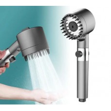 Para de dus, ABS, 3 moduri Jet, procedură SPA relaxantă, Periile din silicon pentru masaj integrate, Gri