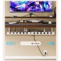 Suport organizator extensibil sub birou, reglabil 43–74 cm, pentru cabluri, routere și accesorii, montaj fără găurire, alb,