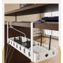 Suport organizator extensibil sub birou, reglabil 43–74 cm, pentru cabluri, routere și accesorii, montaj fără găurire, alb,