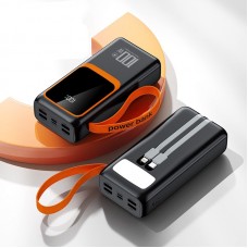 Powerbank 30.000 mAh – 4 porturi USB, Type-C, Lightning, lanternă integrată, încărcare rapidă PD/QC. Negru Powerbank 30.000 mAh – 4 porturi USB, Type-C, Lightning, lanternă integrată, încărcare rapidă PD/QC. Negru