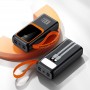 Powerbank 30.000 mAh – 4 porturi USB, Type-C, Lightning, lanternă integrată, încărcare rapidă PD/QC. Negru Powerbank 30.000 mAh – 4 porturi USB, Type-C, Lightning, lanternă integrată, încărcare rapidă PD/QC. Negru