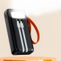 Powerbank 30.000 mAh – 4 porturi USB, Type-C, Lightning, lanternă integrată, încărcare rapidă PD/QC. Negru Powerbank 30.000 mAh – 4 porturi USB, Type-C, Lightning, lanternă integrată, încărcare rapidă PD/QC. Negru