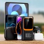 Powerbank 30.000 mAh – 4 porturi USB, Type-C, Lightning, lanternă integrată, încărcare rapidă PD/QC. Negru Powerbank 30.000 mAh – 4 porturi USB, Type-C, Lightning, lanternă integrată, încărcare rapidă PD/QC. Negru