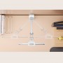 Suport telefon , braț mecanic cu 2 segmente,rotire 360° / bază integrată, Alb