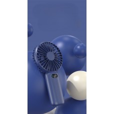 Ventilator portabil pliabil, wireless, cu 5 trepte de viteză, suport telefon, USB, baterie reîncărcabilă 1200 mAh, silențios, Albastru