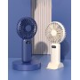 Ventilator portabil pliabil, wireless, cu 5 trepte de viteză, suport telefon, USB, baterie reîncărcabilă 1200 mAh, silențios, Albastru
