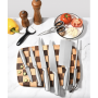 Set 5 cutite profesionale, foarfece de bucatarie, curatator pentru legume, ascutitor cutite, cu suport, Otel inoxidabil, Lame ascutite, Argint