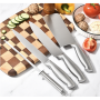 Set 5 cutite profesionale, foarfece de bucatarie, curatator pentru legume, ascutitor cutite, cu suport, Otel inoxidabil, Lame ascutite, Argint