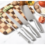 Set 5 cutite profesionale, foarfece de bucatarie, curatator pentru legume, ascutitor cutite, cu suport, Otel inoxidabil, Lame ascutite, Argint