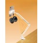 Suport tableta , braț mecanic cu 2 segmente,rotire 360° / bază integrată, Alb