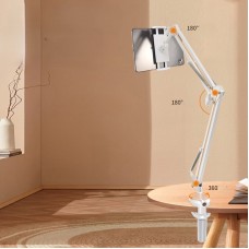 Suport tableta , braț mecanic cu 2 segmente,rotire 360° / bază integrată, Alb