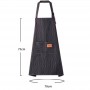 Șorț de bucătărie sau gratar din bumbac, cu buzunare, 70x75 cm, negru cu model în dungi
