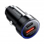 Încărcător auto Essager 54W, Type-С+ USB-A, QC 3.0– Rapid, Compact, Sigur și cu Dublă Conectivitate, Negru.