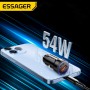 Încărcător auto Essager 54W, Type-С+ USB-A, QC 3.0– Rapid, Compact, Sigur și cu Dublă Conectivitate, Negru.