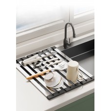 Suport pliabil din oțel inoxidabil și silicon pentru chiuvetă – 55 x 32,5 cm, rezistent și multifuncțional