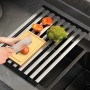 Suport pliabil din oțel inoxidabil și silicon pentru chiuvetă – 55 x 32,5 cm, rezistent și multifuncțional