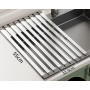 Suport pliabil din oțel inoxidabil și silicon pentru chiuvetă – 55 x 32,5 cm, rezistent și multifuncțional