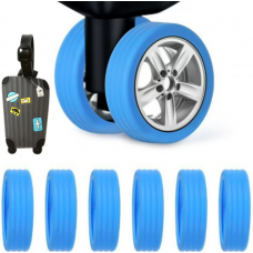 Set 8 buc Husa de protectie din silicon pentru roata, pentru mobilier, valize, albastru