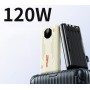 Powerbank 20000mAh, 4 x USB, Încărcare Rapidă 22.5W, QC3.0, Cu LED-uri, Roz pal