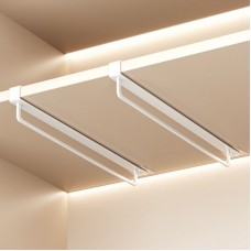 Set 2 suporturi verticale umerașe pentru dulap 30 cm  din oțel carbon, montaj fără găurire, economisire spațiu, alb.