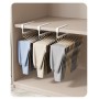 Set 2 suporturi verticale umerașe pentru dulap 30 cm  din oțel carbon, montaj fără găurire, economisire spațiu, alb.