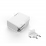Încărcător USB LDNIO cu 4 Porturi și Adaptoare UK/EU/US/AU – Ideal pentru Călătorii Internaționale și Uz Zilnic.Alb.