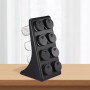 Set de borcane din sticlă pentru condimente cu suport – 8 piese. Negru.