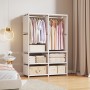Dulap textil organizator, 2 coloane, alb, cadru metalic, 170x108x36 cm. Alb Dulap textil organizator, 2 coloane, alb, cadru metalic, 170x108x36 cm. Alb
