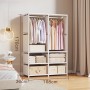 Dulap textil organizator, 2 coloane, alb, cadru metalic, 170x108x36 cm. Alb Dulap textil organizator, 2 coloane, alb, cadru metalic, 170x108x36 cm. Alb