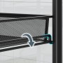 Etajeră multifuncțională din metal cu 3 rafturi și roți pivotante. Neagru– organizare eficientă și mobilă pentru orice spațiu