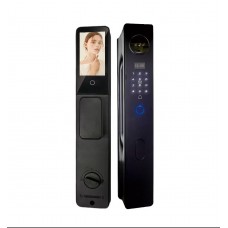 Încuietoare inteligentă Y0106 complet automată cu recunoaștere facială 3D, 4200 mAh, amprentă, parolă și card, Wi-Fi/App Tuya, design premium 80 mm, negru