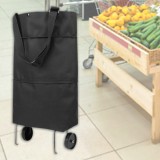 Carucior de Cumpărături pe Roți, Pliabilă, Neagră, 45x40x12 cm