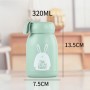 Sticlă Apă Copii 330 ml, Sticlă cu Husă Silicon Verde și Design Iepuraș – Anti-Scurgere și Sigură Sticlă Apă Copii 330 ml, Sticlă cu Husă Silicon Verde și Design Iepuraș – Anti-Scurgere și Sigură