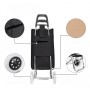Cărucior de cumpărături pliabil cu structură metalică – 25 kg, husă textilă detașabilă și lavabilă. Negru