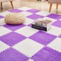Puzzle cu gresie covor 10 piese violet deschis, Liliac