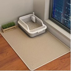 Covoraș impermeabil dublu strat pentru litiera pisicii, 75 × 55 cm – soluția practică pentru o zonă mereu curată. Bej.