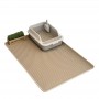 Covoraș impermeabil dublu strat pentru litiera pisicii, 75 × 55 cm – soluția practică pentru o zonă mereu curată. Bej.