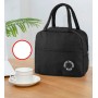 Geantă Termo Compactă pentru Prânzuri, 22x13x19 cm, negru - cu Folie Izolantă, Buzunar cu Fermoar, Manere Confortabile