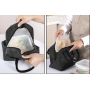 Geantă Termo Compactă pentru Prânzuri, 22x13x19 cm, negru - cu Folie Izolantă, Buzunar cu Fermoar, Manere Confortabile