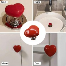 Buton in forma de inima pentru vas de toaleta, multifunctionale, rosu. Set 3 buc