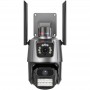 Camera de supraveghere dubla WIFI 6MP full HD, exterior/interior, 5X zoom comunicare bidirectionala GRI, Memorie de 64 GB