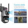 Camera de supraveghere dubla WIFI 6MP full HD, exterior/interior, 5X zoom comunicare bidirectionala GRI, Memorie de 64 GB